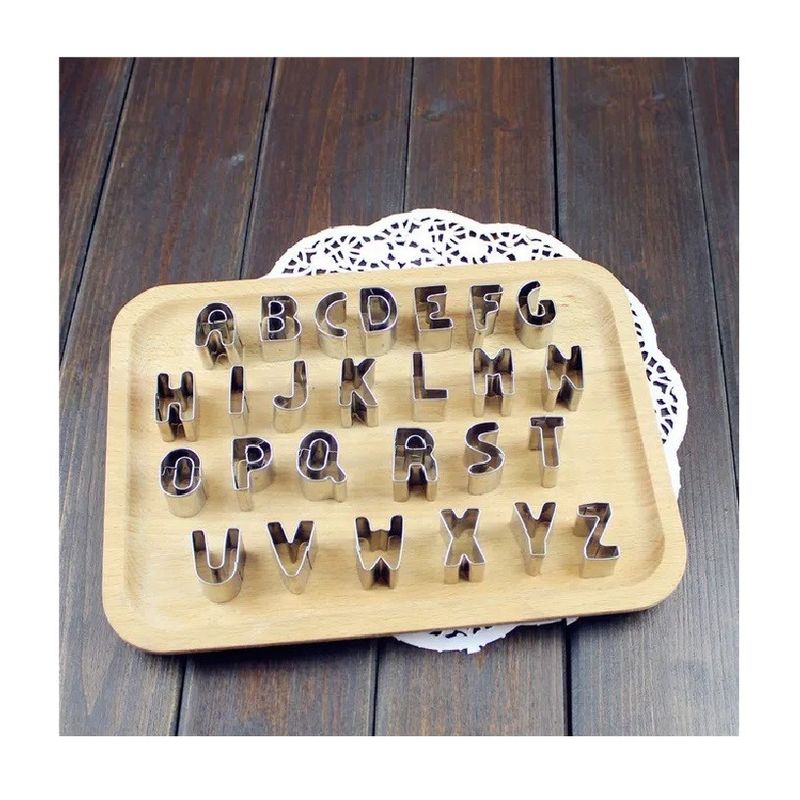 Casa si Gradina - Bucatarie si vesela - Ustensile bucatarie - Forme prajituri - Set 26 forme decupatoare, pentru biscuiti, Litere, Abecedar, 3 cm, 379COF - Infinity.ro