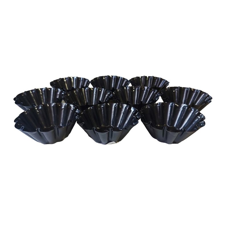 Casa si Gradina - Bucatarie si vesela - Ustensile bucatarie - Forme prajituri - Forma pentru mini Savarine, Set 10 cavitati, Negru, 7.5 cm, 401COF - Infinity.ro