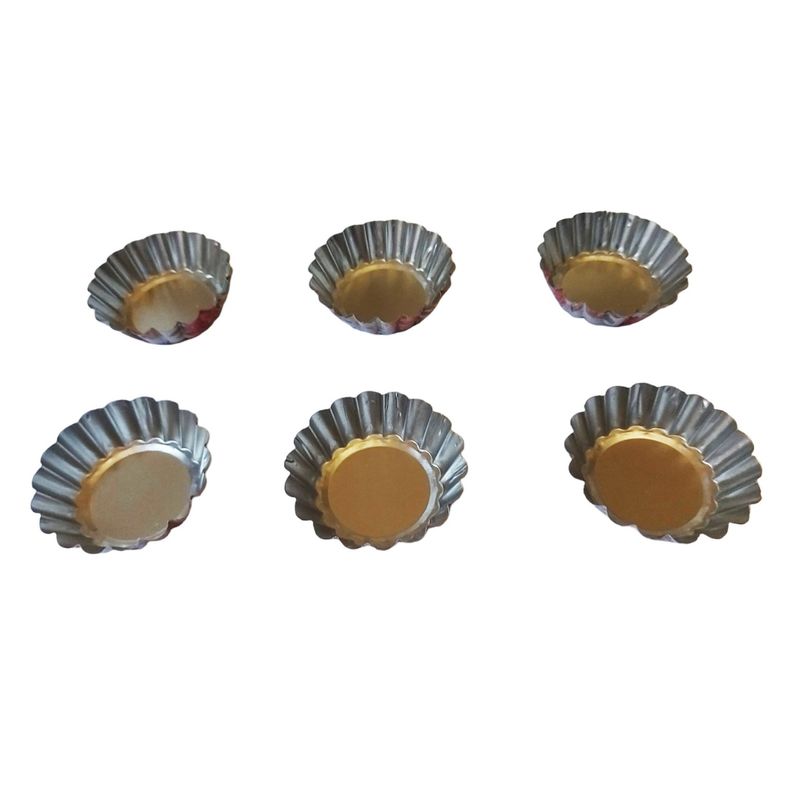 Casa si Gradina - Bucatarie si vesela - Ustensile bucatarie - Forme prajituri - Forma pentru mini Tarte, Set 6 cavitati, Roz, 6.5 cm, 387COF - Infinity.ro