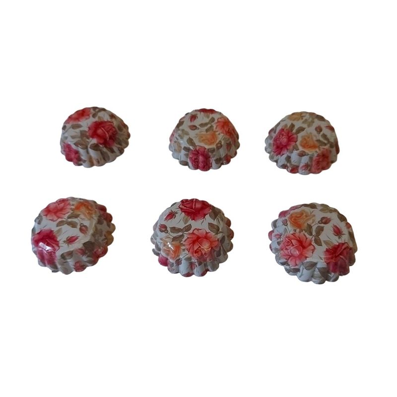 Casa si Gradina - Bucatarie si vesela - Ustensile bucatarie - Forme prajituri - Forma pentru mini Tarte, Set 6 cavitati, Roz, 6.5 cm, 387COF - Infinity.ro