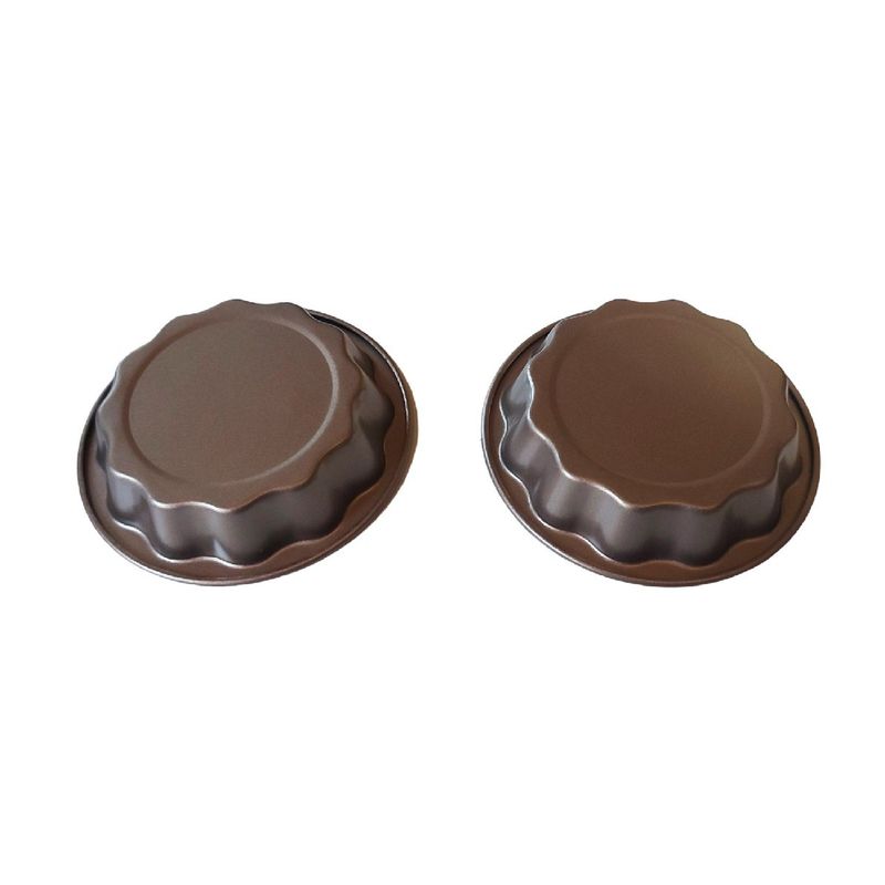 Casa si Gradina - Bucatarie si vesela - Ustensile bucatarie - Forme prajituri - Forma pentru Tarte, Set 2 forme, Rotund, Maro, 10 cm, 404COF - Infinity.ro