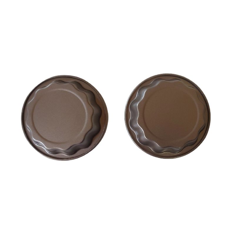 Casa si Gradina - Bucatarie si vesela - Ustensile bucatarie - Forme prajituri - Forma pentru Tarte, Set 2 forme, Rotund, Maro, 10 cm, 404COF - Infinity.ro