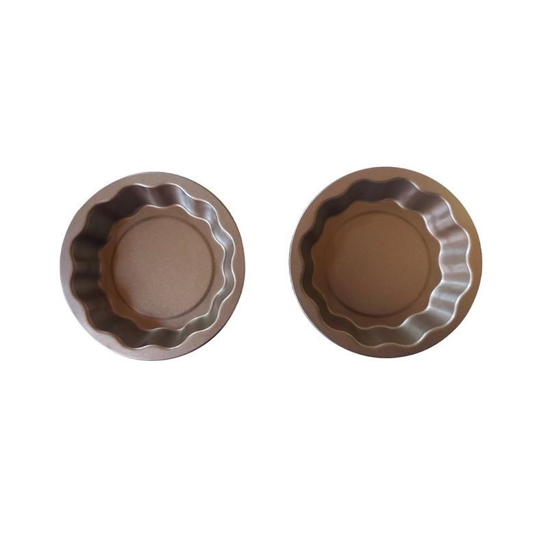 Casa si Gradina - Bucatarie si vesela - Ustensile bucatarie - Forme prajituri - Forma pentru Tarte, Set 2 forme, Rotund, Maro, 10 cm, 404COF - Infinity.ro
