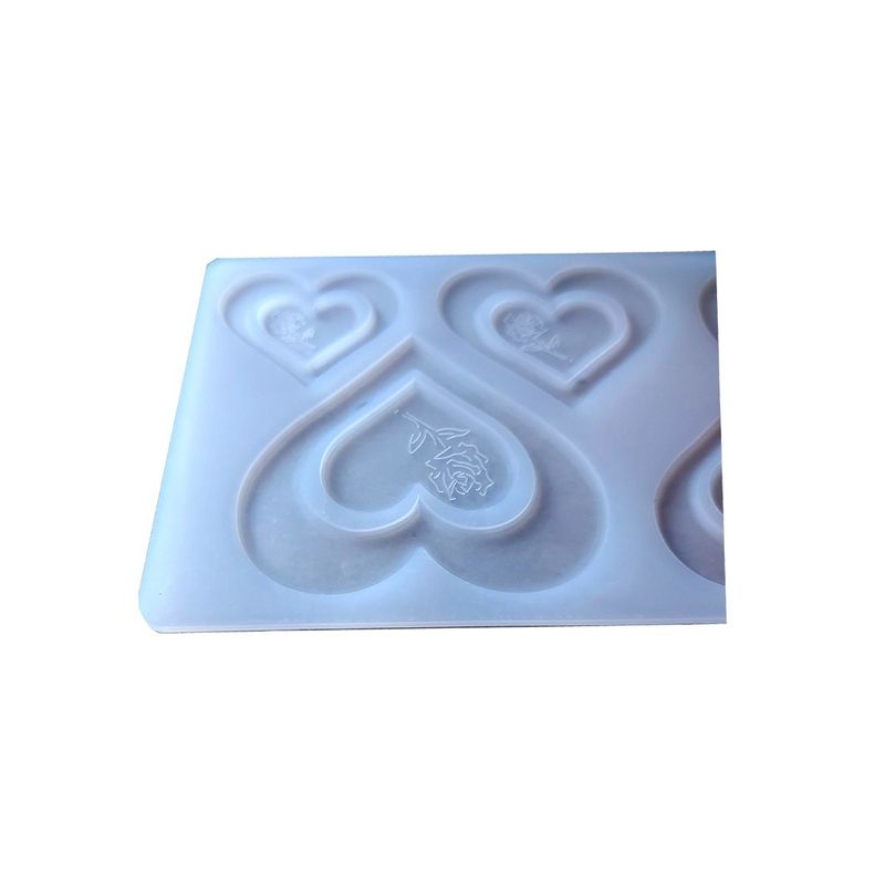 Casa si Gradina - Bucatarie si vesela - Ustensile bucatarie - Forme prajituri - Forma silicon pentru decoarea torturilor, Matrita Inimioare, Alb, 21cm, 314COF - Infinity.ro