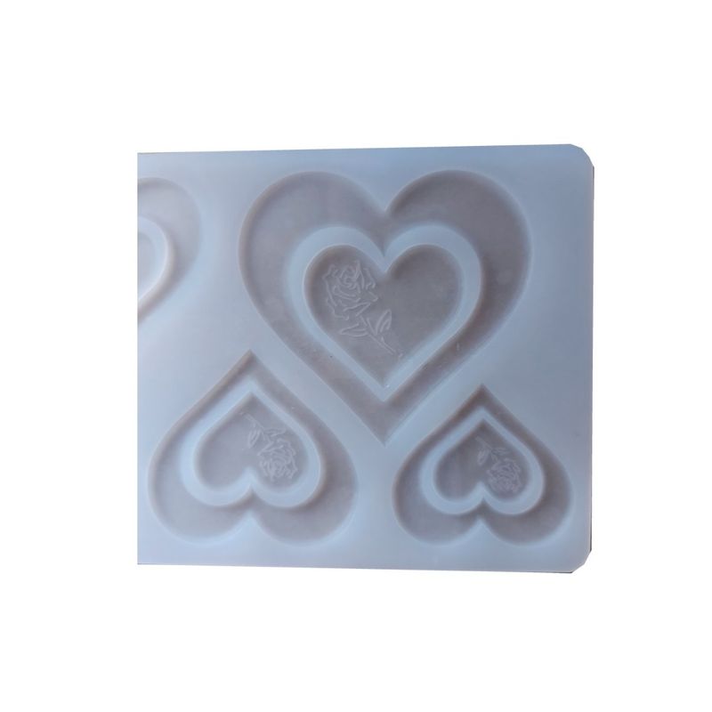 Casa si Gradina - Bucatarie si vesela - Ustensile bucatarie - Forme prajituri - Forma silicon pentru decoarea torturilor, Matrita Inimioare, Alb, 21cm, 314COF - Infinity.ro