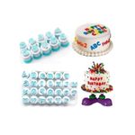 Casa si Gradina - Bucatarie si vesela - Ustensile bucatarie - Forme prajituri - Set decupatoare Alfabet si cifre cu ejector,majuscule minuscule, 36 de piese, pentru cofetarie si patiserie, Alb, 288COF - Infinity.ro