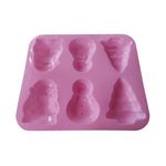 Casa si Gradina - Bucatarie si vesela - Ustensile bucatarie - Forme prajituri - Forma silicon 6 cavitati, Turta dulce, Prajituri, Briose, Roz, 29 cm, 272COF - Infinity.ro