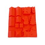 Casa si Gradina - Bucatarie si vesela - Ustensile bucatarie - Forme prajituri - Forma silicon 13 cavitati, Tema Sarbatori de iarna, Pentru prajituri sau Bomboane, Rosu, 27 cm, 241COF - Infinity.ro