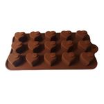 Casa si Gradina - Bucatarie si vesela - Ustensile bucatarie - Forme prajituri - Forma silicon pentru bomboane in forma de inima, 15 cavitati, Maro, 19 cm, 436COF - Infinity.ro