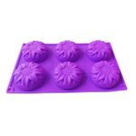 Casa si Gradina - Bucatarie si vesela - Ustensile bucatarie - Forme prajituri - Forma silicon pentru prajituri, 6 cavitati, Floral, 150COF - Infinity.ro