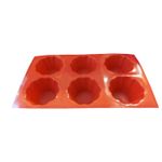 Casa si Gradina - Bucatarie si vesela - Ustensile bucatarie - Forme prajituri - Forma silicon pentru prajituri, 6 cavitati, Rosu, 148COF - Infinity.ro