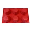 Casa si Gradina - Bucatarie si vesela - Ustensile bucatarie - Forme prajituri - Forma silicon pentru prajituri, 6 cavitati, Rosu, 148COF - Infinity.ro
