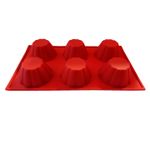Casa si Gradina - Bucatarie si vesela - Ustensile bucatarie - Forme prajituri - Forma silicon pentru prajituri, 6 cavitati, Rosu, 148COF - Infinity.ro