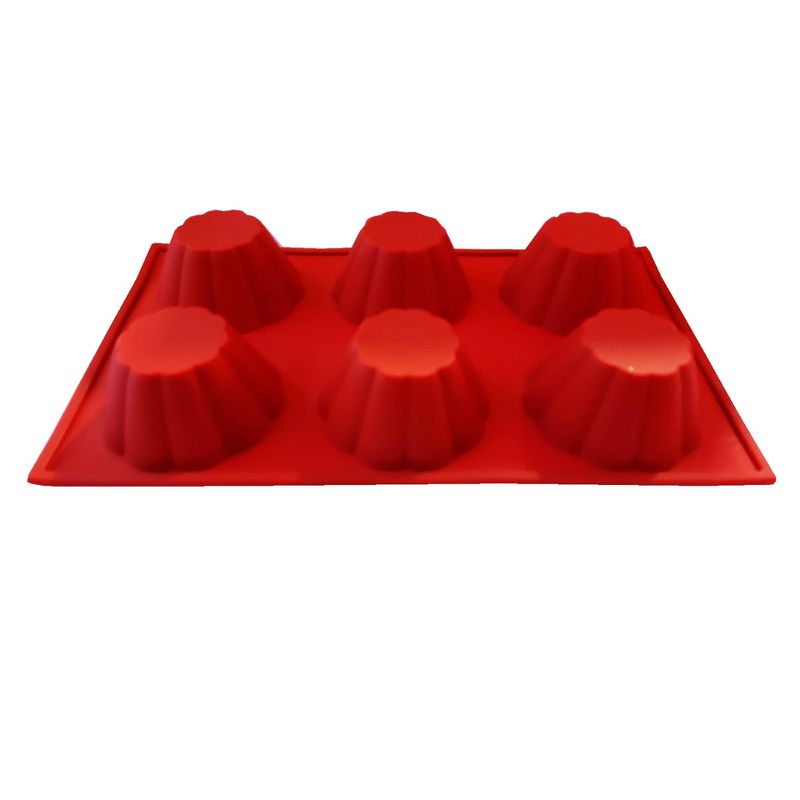 Casa si Gradina - Bucatarie si vesela - Ustensile bucatarie - Forme prajituri - Forma silicon pentru prajituri, 6 cavitati, Rosu, 148COF - Infinity.ro