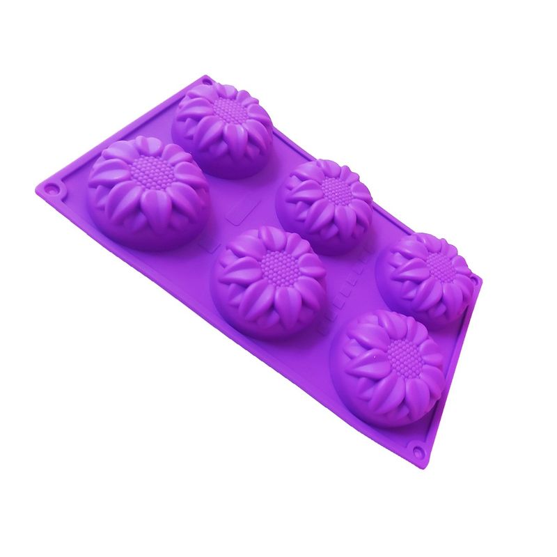 Casa si Gradina - Bucatarie si vesela - Ustensile bucatarie - Forme prajituri - Forma silicon pentru prajituri, 6 cavitati, Floral, 150COF - Infinity.ro