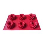 Casa si Gradina - Bucatarie si vesela - Ustensile bucatarie - Forme prajituri - Forma silicon pentru prajituri, 6 cavitati, Spirala, 155COF - Infinity.ro