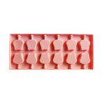 Casa si Gradina - Bucatarie si vesela - Ustensile bucatarie - Forme prajituri - Forma silicon 12 cavitati, Hipopotam, Acadele din ciocolata sau Acadele din zahar, Roz, 26 cm, 245COF - Infinity.ro