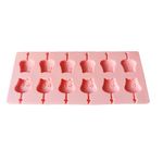 Casa si Gradina - Bucatarie si vesela - Ustensile bucatarie - Forme prajituri - Forma silicon 12 cavitati, Hipopotam, Acadele din ciocolata sau Acadele din zahar, Roz, 26 cm, 245COF - Infinity.ro