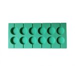 Casa si Gradina - Bucatarie si vesela - Ustensile bucatarie - Forme prajituri - Forma silicon 12 cavitati, Rotund, Acadele din ciocolata sau Acadele din zahar, Verde, 27 cm, 293COF - Infinity.ro