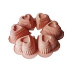Casa si Gradina - Bucatarie si vesela - Ustensile bucatarie - Forme prajituri - Forma silicon 6 cavitati in forma de inima, 24 cm, 351COF - Infinity.ro
