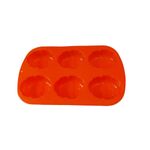Casa si Gradina - Bucatarie si vesela - Ustensile bucatarie - Forme prajituri - Forma silicon in forma de Ou, Pentru prajituri, Portocaliu, 6 cavitati, 26 cm, 337COF - Infinity.ro