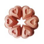 Casa si Gradina - Bucatarie si vesela - Ustensile bucatarie - Forme prajituri - Forma silicon 6 cavitati in forma de inima, 24 cm, 351COF - Infinity.ro