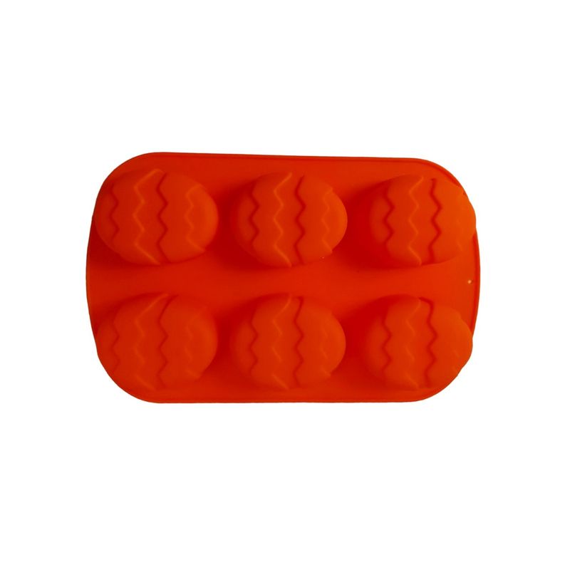 Casa si Gradina - Bucatarie si vesela - Ustensile bucatarie - Forme prajituri - Forma silicon in forma de Ou, Pentru prajituri, Portocaliu, 6 cavitati, 26 cm, 337COF - Infinity.ro