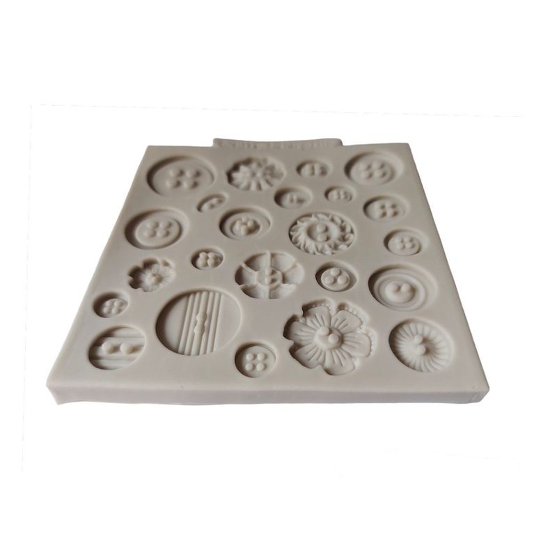 Casa si Gradina - Bucatarie si vesela - Ustensile bucatarie - Forme prajituri - Forma silicon pentru fondant, Matrita nasturi, Gri, 10 cm, 290COF - Infinity.ro