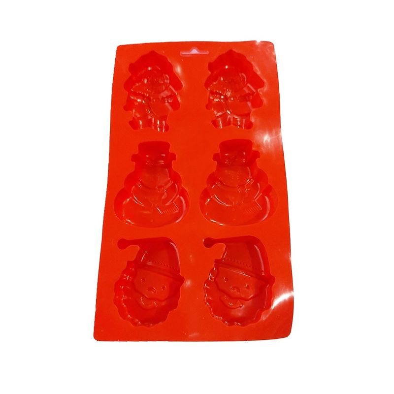 Casa si Gradina - Bucatarie si vesela - Ustensile bucatarie - Forme prajituri - Forma silicon 6 cavitati, Mos Cracioun, Om de Zapada, Pentru prajituri sau Briose, Rosu, 29 cm, 240COF - Infinity.ro