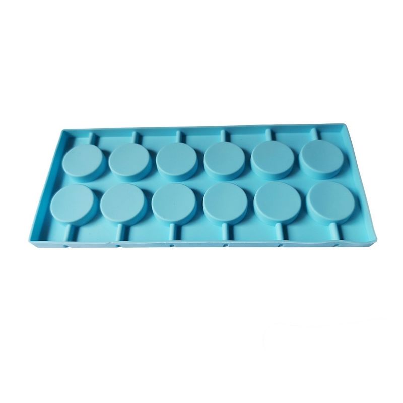 Casa si Gradina - Bucatarie si vesela - Ustensile bucatarie - Forme prajituri - Forma silicon 12 cavitati, Rotund, Acadele din ciocolata sau Acadele din zahar, Albastru, 27 cm, 292COF - Infinity.ro