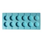 Casa si Gradina - Bucatarie si vesela - Ustensile bucatarie - Forme prajituri - Forma silicon 12 cavitati, Rotund, Acadele din ciocolata sau Acadele din zahar, Albastru, 27 cm, 292COF - Infinity.ro