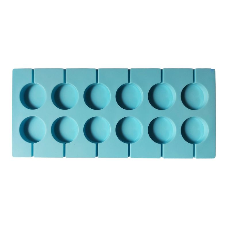 Casa si Gradina - Bucatarie si vesela - Ustensile bucatarie - Forme prajituri - Forma silicon 12 cavitati, Rotund, Acadele din ciocolata sau Acadele din zahar, Albastru, 27 cm, 292COF - Infinity.ro