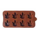 Casa si Gradina - Bucatarie si vesela - Ustensile bucatarie - Forme prajituri - Forma silicon pentru ciocolata in forma de frunza, 8 cavitati, Maro, 21 cm, 462COF - Infinity.ro