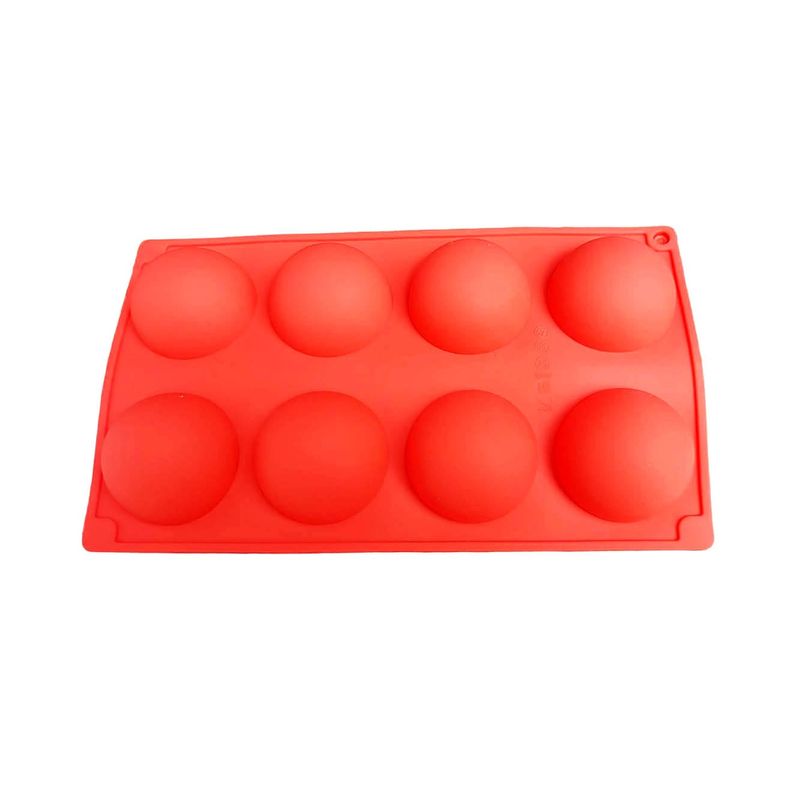 Casa si Gradina - Bucatarie si vesela - Ustensile bucatarie - Forme prajituri - Forma silicon pentru prajituri turnate, Rosu, 8 cavitati, 28 cm, 432COF-2 - Infinity.ro