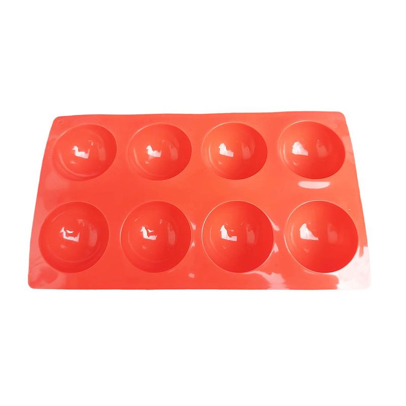 Casa si Gradina - Bucatarie si vesela - Ustensile bucatarie - Forme prajituri - Forma silicon pentru prajituri turnate, Rosu, 8 cavitati, 28 cm, 432COF-2 - Infinity.ro