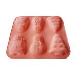 Casa si Gradina - Bucatarie si vesela - Ustensile bucatarie - Forme prajituri - Forma silicon 6 cavitati, Turta dulce, Prajituri, Briose, Portocaliu, 29 cm, 271COF - Infinity.ro