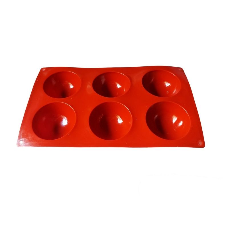 Casa si Gradina - Bucatarie si vesela - Ustensile bucatarie - Forme prajituri - Forma silicon 6 cavitati, Pentru prajituri, Rosu, 28 cm, 296COF - Infinity.ro
