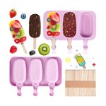 Casa si Gradina - Bucatarie si vesela - Ustensile bucatarie - Forme prajituri - Forma silicon pentru inghetata, 3 cavitati cu capac din silicon, Mov, 19 cm, CooKstyle, 408COF - Infinity.ro