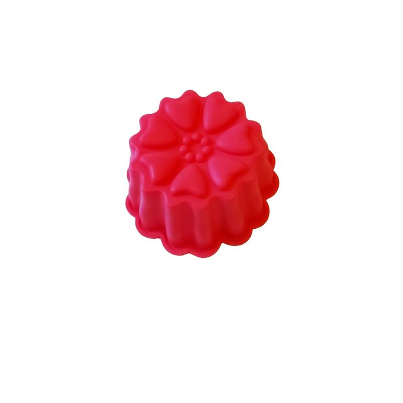 Casa si Gradina - Bucatarie si vesela - Ustensile bucatarie - Forme prajituri - Forma silicon pentru briose, 3 cavitati, Rosu, 9 cm, 331COF - Infinity.ro