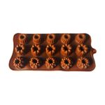 Casa si Gradina - Bucatarie si vesela - Ustensile bucatarie - Forme prajituri - Forma silicon pentru bomboane, 15 cavitati, Diverse forme, Maro, 21 cm, 260COF - Infinity.ro