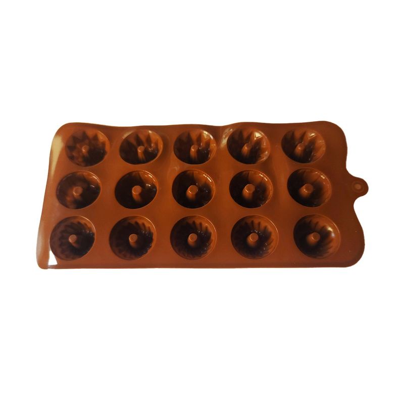 Casa si Gradina - Bucatarie si vesela - Ustensile bucatarie - Forme prajituri - Forma silicon pentru bomboane, 15 cavitati, Diverse forme, Maro, 21 cm, 260COF - Infinity.ro