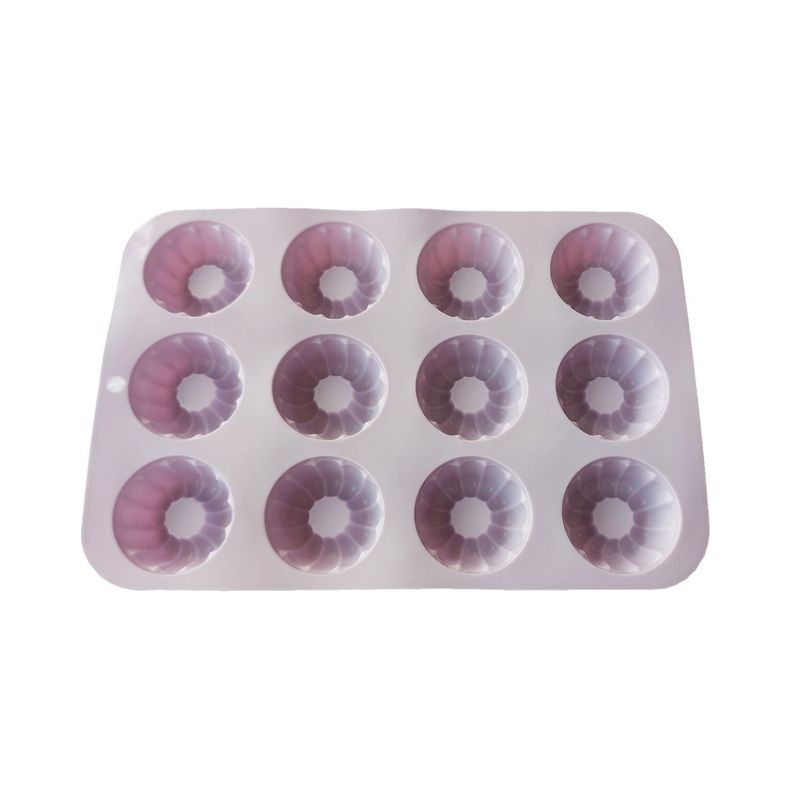 Casa si Gradina - Bucatarie si vesela - Ustensile bucatarie - Forme prajituri - Forma silicon 12 cavitati, Pentru prajituri, Briose, Mov, 29 cm, 230COF - Infinity.ro