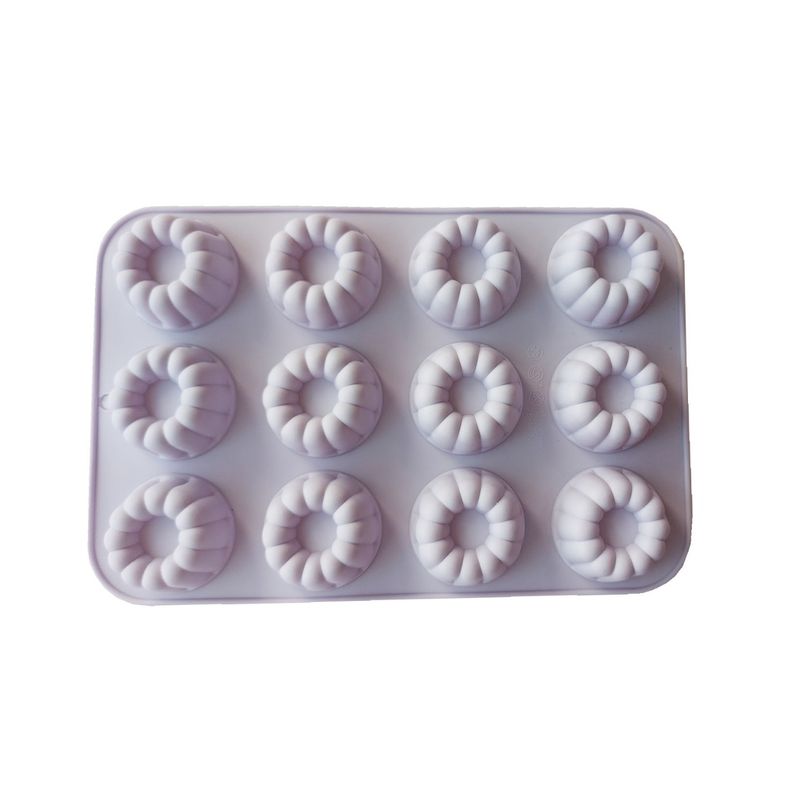 Casa si Gradina - Bucatarie si vesela - Ustensile bucatarie - Forme prajituri - Forma silicon 12 cavitati, Pentru prajituri, Briose, Mov, 29 cm, 230COF - Infinity.ro