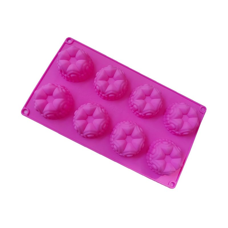 Casa si Gradina - Bucatarie si vesela - Ustensile bucatarie - Forme prajituri - Forma silicon pentru prajituri, 8 cavitati, Floral, 151COF - Infinity.ro