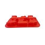 Casa si Gradina - Bucatarie si vesela - Ustensile bucatarie - Forme prajituri - Forma silicon 6 cavitati, Tema Sarbatori de iarna, Pentru prajituri sau Briose, Rosu, 26 cm, 238COF - Infinity.ro