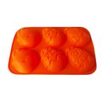 Casa si Gradina - Bucatarie si vesela - Ustensile bucatarie - Forme prajituri - Forma silicon Ou 6 cavitati, Pentru prajituri, Portocaliu, 25 cm, 388COF - Infinity.ro