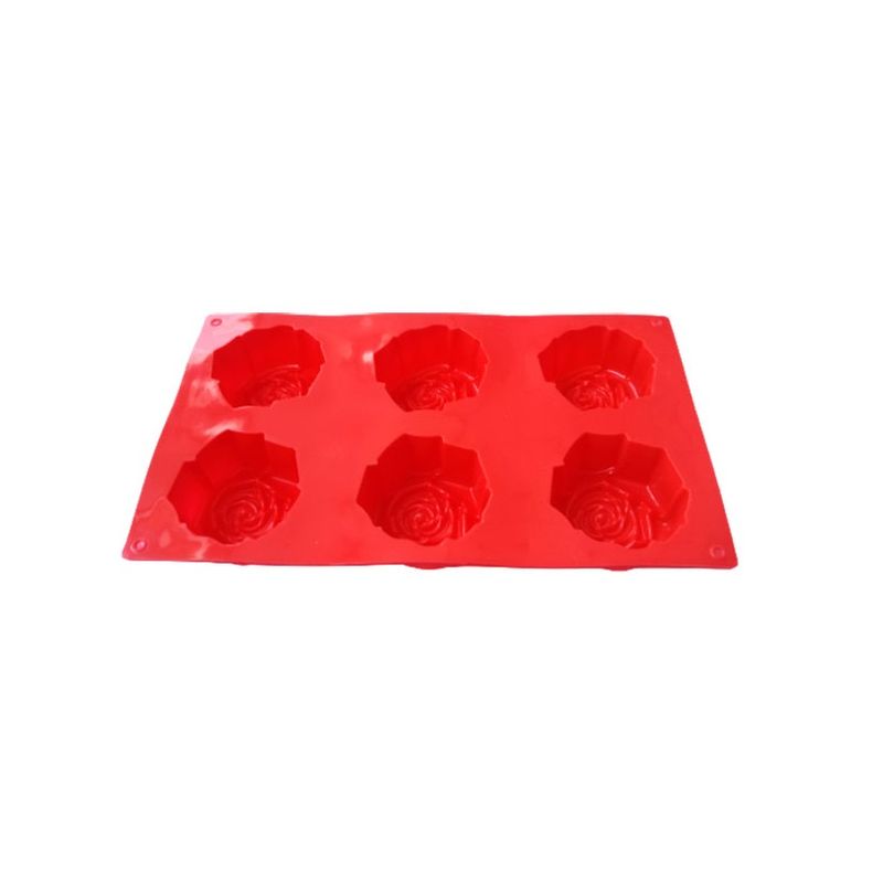Casa si Gradina - Bucatarie si vesela - Ustensile bucatarie - Forme prajituri - Forma din silicon pentru prajituri, Trandafiri, 6 cavitati, 81COF-1 - Infinity.ro