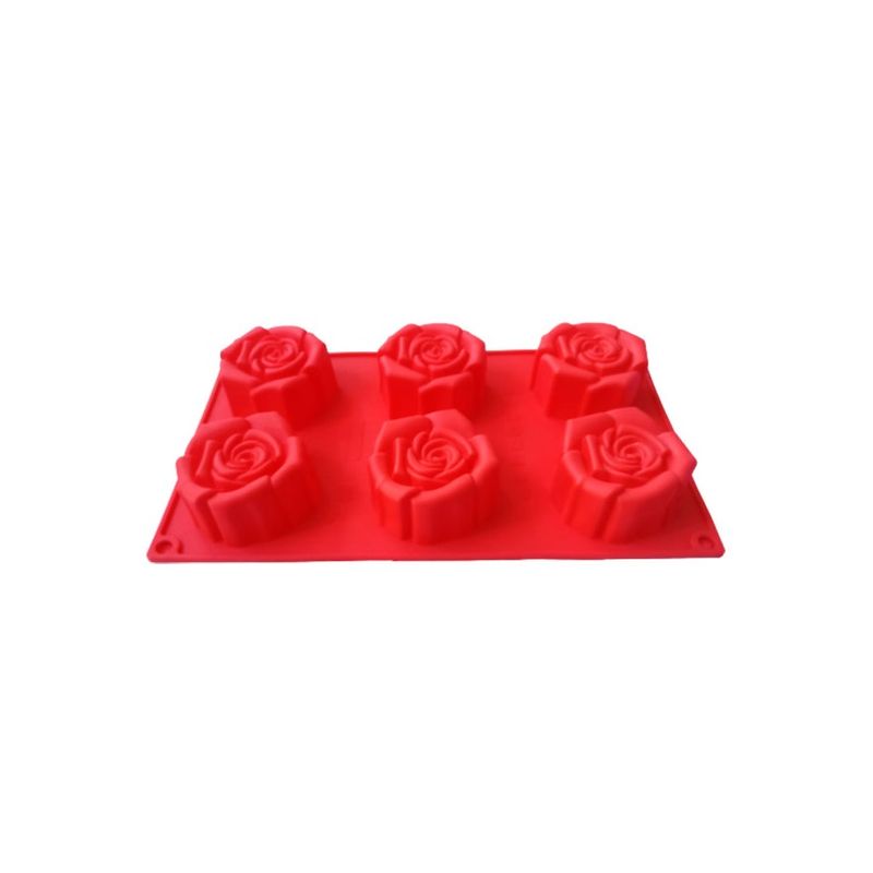 Casa si Gradina - Bucatarie si vesela - Ustensile bucatarie - Forme prajituri - Forma din silicon pentru prajituri, Trandafiri, 6 cavitati, 81COF-1 - Infinity.ro