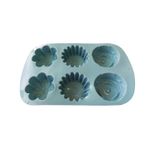 Casa si Gradina - Bucatarie si vesela - Ustensile bucatarie - Forme prajituri - Forma silicon 6 cavitati, model floral, 27 cm, 214COF - Infinity.ro
