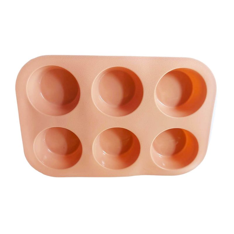 Casa si Gradina - Bucatarie si vesela - Ustensile bucatarie - Forme prajituri - Forma silicon pentru prajituri turnate, Bej, 6 cavitati, 30 cm, 431COF - Infinity.ro